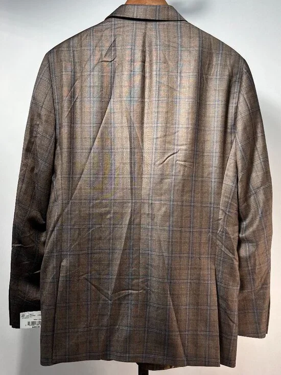 NWT WALTER MORTON 40R Plaid Brown/Blue/Black 2 Btn 97%Wool/3%Cashmere Blazer - Picture 5 of 9